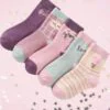 Kit Pares de Meias Infantil e Bebê Menina Estampadas