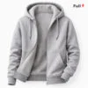 Moleton Ziper Aberto Jaqueta Estiloso Blusa De Frio Feminino Masculino Canguru Capuz Bolso Inverno