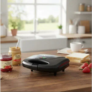 Sanduicheira Grill Elétrica 750W Antiaderente Koti Preta Faz 2 Sanduíches Rápido 110V ou 220V