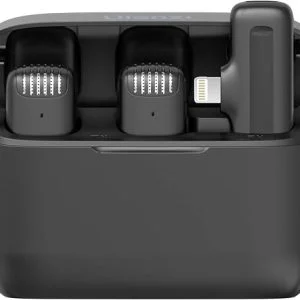 Microfone Lavalier sem Fio ULANZI J12 para iPhone e iPad, Conexão Lightning, Alcance 20m, Redução de Ruído