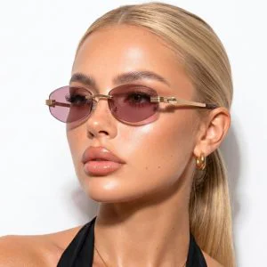 Oculos de Sol Oval Fino Premium Blogueira Tendencia do Momento em Alta Tigre Virginia uv400 Feminino