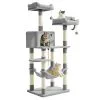 SONGMICS Arranhador para Gatos, Torre de Atividades com 11 Postes, Casa Multi-níveis, para Interior, Rede, Caverna