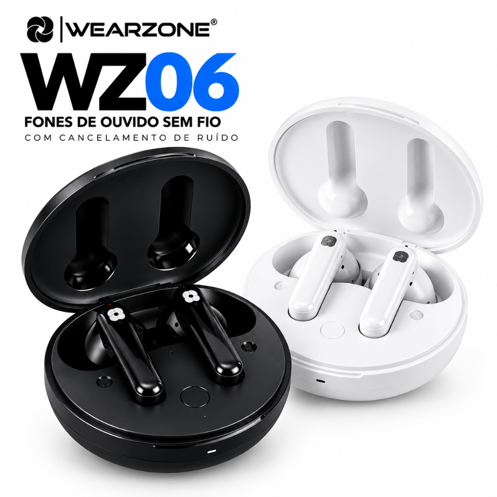 Fone Bluetooth TWS Wearzone WZ06 ANC/ENC Bluetooth 5.3