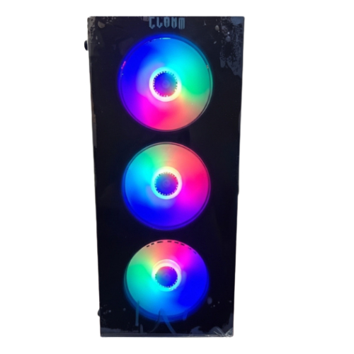 Gabinete gamer Mid Tower Vidro Temperado com 4 Fans RGB