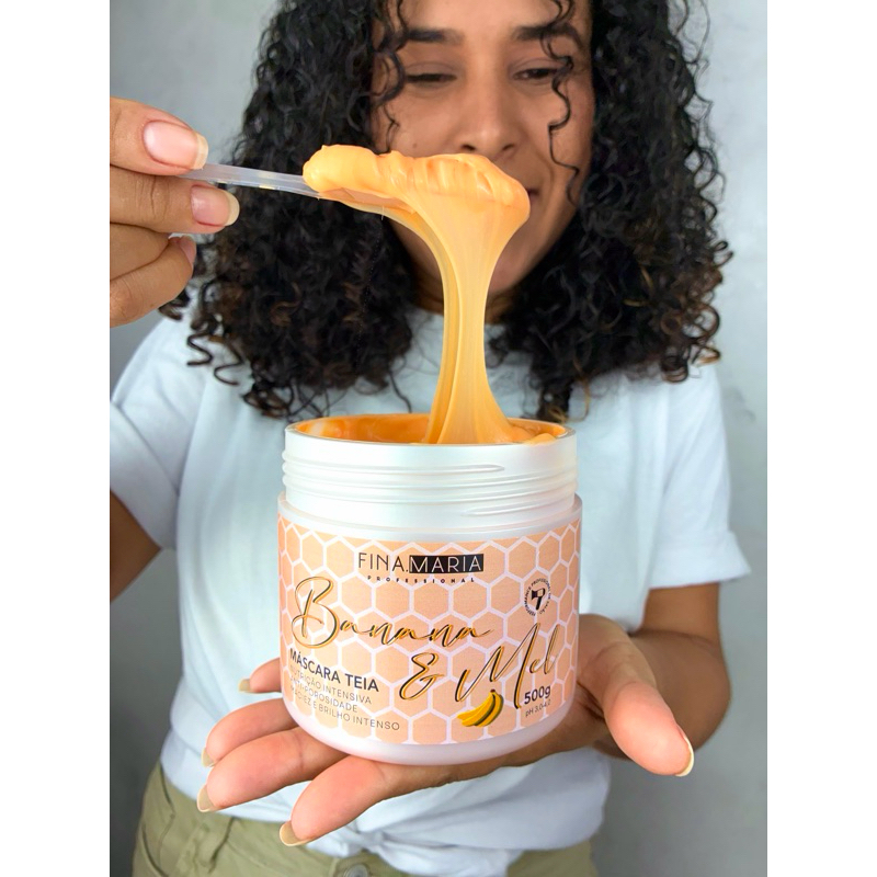 MÁSCARA BANANA E MEL ANTIPOROSIDADE EFEITO TEIA - NUTRIÇÃO INTENSIVA - FINA MARIA PROFESSIONAL