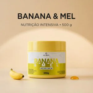 Máscara Capilar Banana e Mel Alumia 500g | Hidratação Profunda, Nutrição Intensa e Brilho Imediato
