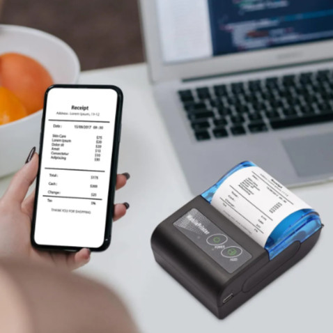 Mini Impressora Portátil Bluetooth Térmica 58mm