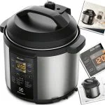 Panela Pressao Elétrica 6L Electrolux pcc20 Antiaderente Preta Experience por Rita Lobo Aço Escovado