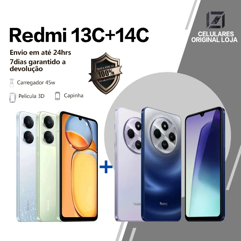 Xiaomi Redmi 14C/13C 4GB/128GB/8GB/256GB Versão Global Original