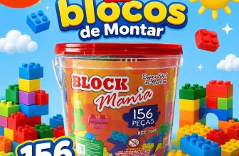 Bloco De Montar Infantil 156 Peças Brinquedos Educativos Pedagogicos 3 anos Brinquedo Presente Infantil Dia das Crianças