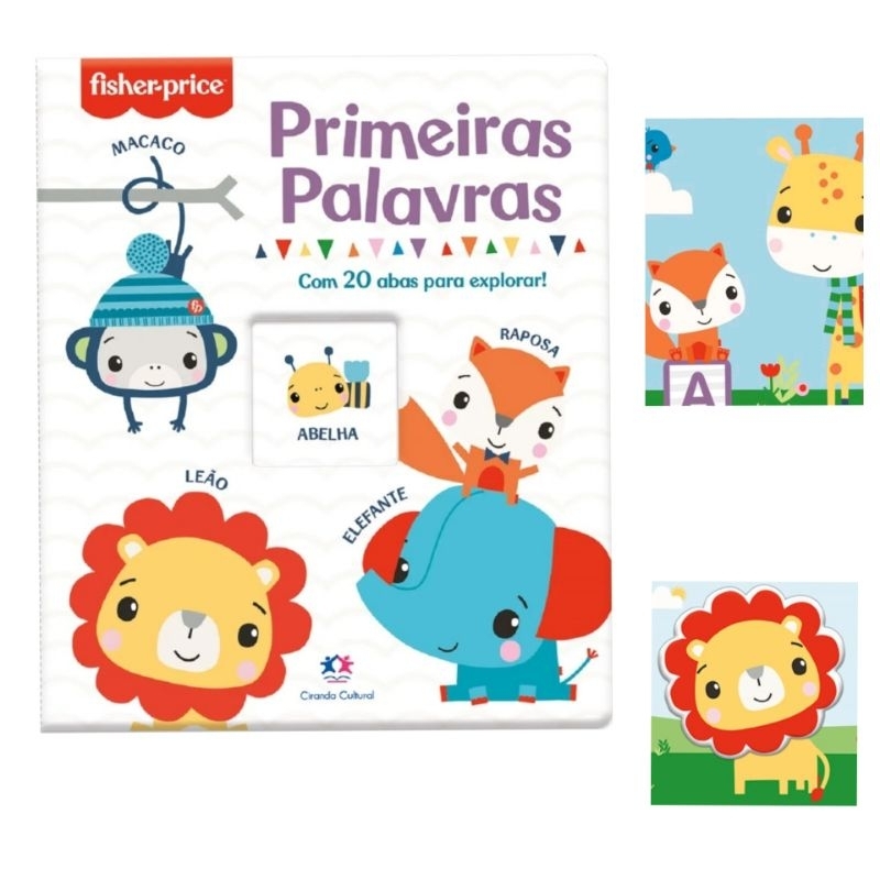 Livro Primeiras Palavras - Fisher Price - Livro cartonado - Livro bebês - Livro infantil