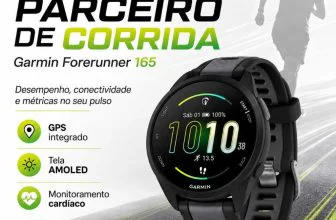Relógio Inteligente Garmin Forerunner 165 Preto com GPS e Monitoramento de Saúde Avançado
