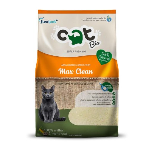 Areia Catbio Max Clean Biodegradável Grãos Finos 4 Kg