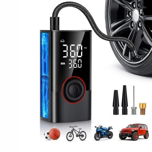 Mini Compressor de Ar Calibrador Digital Portátil Recarregável