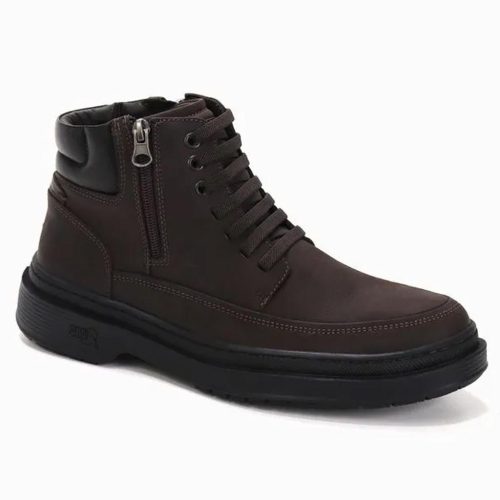 Bota Masculina Couro Anatomic Gel 8080 Rustico T Moro