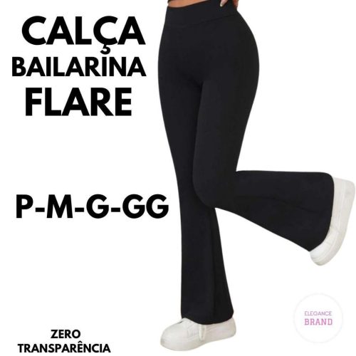 Legging Feminina Bailarina Flare Cintura Alta