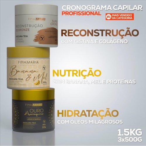 Combo Cronograma Capilar Fina Maria Profissional 1.5KG