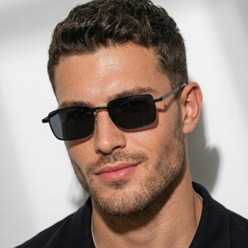 Óculos de Sol Premium Retangular uv400 Classico Masculino