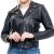 Jaqueta Feminina de Couro Legítimo Motoqueira Rock