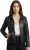 Jaqueta Feminina de Couro Legítimo Patchwork Igne Bull