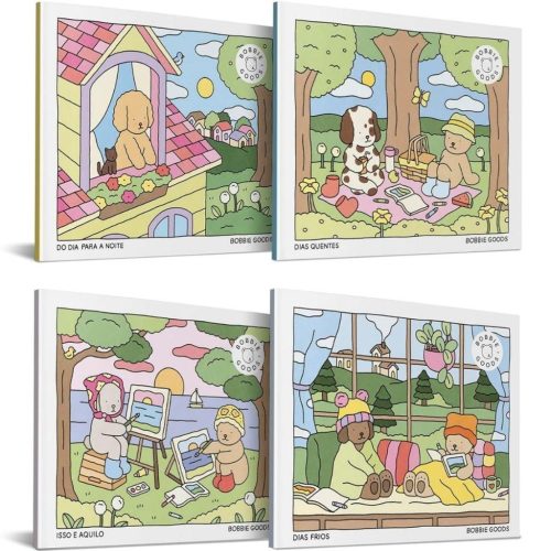 Bobbie Goods Livro de colorir Kit 4 Dias Quentes Frios Isso Aquilo Dia para Noite
