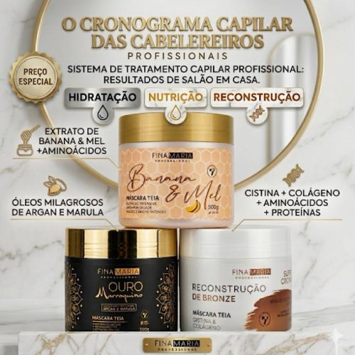 Kit Cronograma Capilar Fina Maria Professional 1.5kg