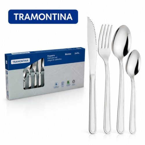 Jogo de Faqueiro Tramontina Búzios Aço Inox 24 Peças
