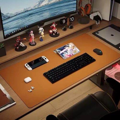 MousePad Couro Borda Costurada Antiderrapante Impermeável