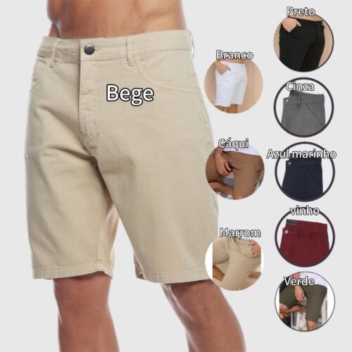 Bermuda Masculina Sarja Jeans Oscar Diversas Cores