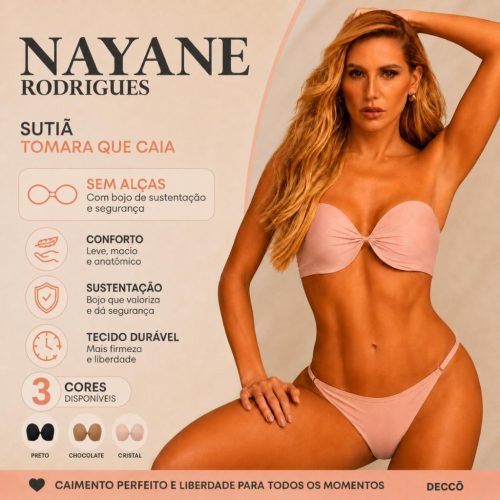 Sutia Nayane Rodrigues Tomara que Caia com Bojo Confortavel